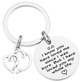 AHAETH Gg Gifts for Grandma Keychain from Grandkids Grandson Best Great Grandma Ever Gg Birthday G.G. Gifts