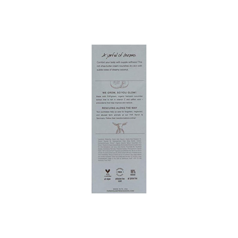 FarmHouse Fresh Coconut Cream Shea Butter for Body, Coconut Cream,