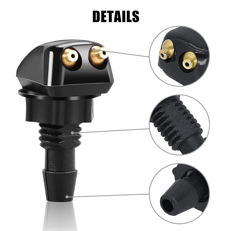 xbrtaia 2 Pack Front Windshield Washer Nozzles Kit, Including Adapters