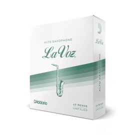 D'Addario La Voz Alto Sax Reeds - Alto Saxophone Reeds - RJC10MS - Unfiled Cut - Medium-Soft - 10-Pack