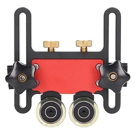 Bearing Roller Featherboard, Precision Table Saw Stock Guide Double Wheel Bearing Roller Featherboard with Sliding Blocks Feeding Guide Roller, Adjustable Table Saw Jig Guide for Woodworking