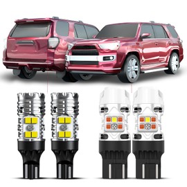 LASFIT T3 7443 Switchback White/Amber Front Turn Signal 921 LED Bulb Reverse Light 912 Back Up Built In Resistor for 2012-2024 Toyota Camry, 2014-2024 4runner, 2013-2023 RAV4 DRL Parking Light(4pcs)