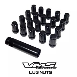 VMS Racing 20 VMS Racing 1/2-20 Drag Wheels Black Close End Spline Lug Nuts Forged Steel