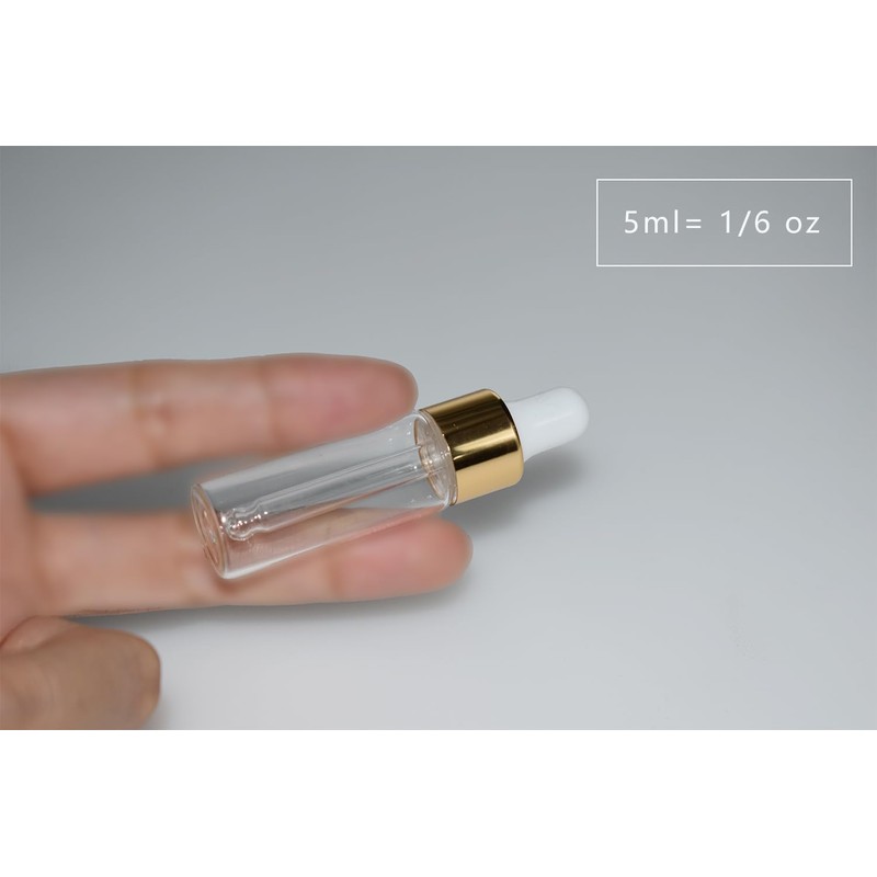 Hustar Small Dropper Bottle, 10pcs 5ml Mini Sample Dropper Bottles