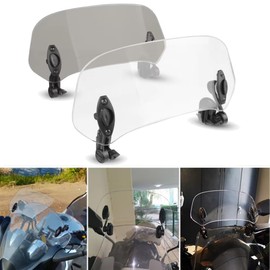 295 mm Motorcycle Wind Deflector Adjustable Clip-on Windscreen Accessories Wind Shield Extension Spoiler Attachment Transparent