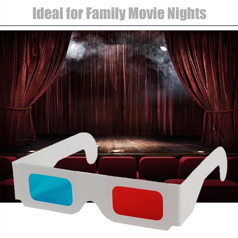 TARANDUS 3D Glasses for Movies Red/Cyan Cardboard 3D Glasses in