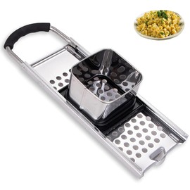 Spätzle Slicer, Spaetzle Grater, Stainless Steel Spaetzle Press with Rubber Handle, Spaetzle Board Grater Slicer Rustproof for Conventional Pots up to 30 cm