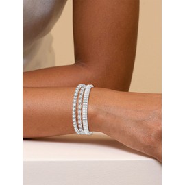 Tennis Bracelets for Women Cubic Zirconia Tennis Bracelet Rhinestone Crystal Bracelets for Prom Fashion Jewelry Christmas Gifts Stocking Stuffers for Women