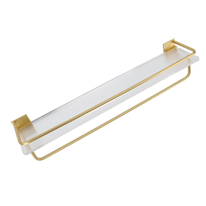 Bathroom Towel Rack Holder Acrylic Wall Mounted Hanging Storage Shelf