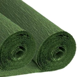 paperfarm Dark Green Crepe Paper, 9.8 x 9.6 ft (25 x 2.5 m), Set of 2-10, Crepe Paper, Artificial Flowers, Material (2)