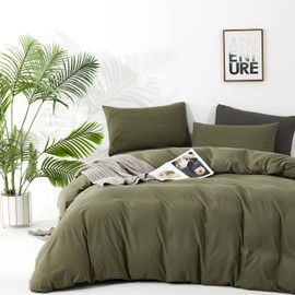 Pureant Olive Green Comforter Sets California King Solid Dark Green Bedding Comforters Cal King Plain Army Green Soft Cozy Quilts Dark Grass Green Blankets Modern Minimalist Hunter Green Comforters