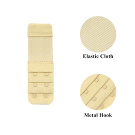 Women's Bra Extenders 2 Hook, 4 Pcs Soft and Comfortable Elastic Stretchy Bra Extension Strap, 4 Color (White, Black, Beige, Skin Color)