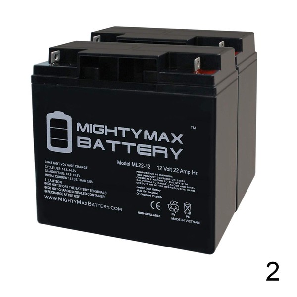Mighty Max Battery 12V 22Ah UPS Battery Replaces 20Ah Ritar RT12200, RT 12200-2 Pack Brand Product