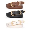 WERFORU 3 Pack Women Leather Belt for Jeans Pants, Ladies