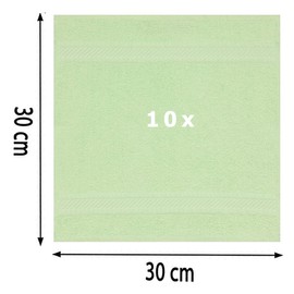 Betz Palermo Flannels 100% Cotton 30 x 30 cm Green Pack of 10