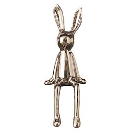 Estatuas de conejo Esculturas de conejo Colección de artesanías de cerámica Centro de mesa Figuras de animales para el escritorio del pasillo, Plata