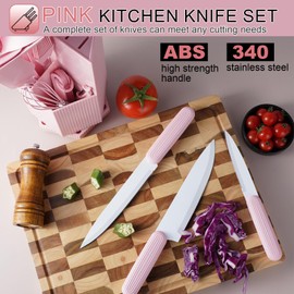 Kitchen Utensils Set,Caliamary 19 PCS Cooking Utensils Set with 360° Rotating Holder,Non-Stick Heat Resistan Kitchen Tools and Gadgets with Anti-slip Handle,Silicone One-Piece Molding (Pink)