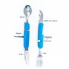 Cluck 6-in-1 Multi-Function Camping Flatware Utensil Folding Knife Cutlery Detachable
