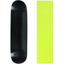 Moose Skateboard Deck Blank Stained Black 8.0" Yellow Grip