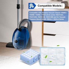 2x HEPA Filter + 2x Motor Protection Filter for Siemens VS06G / VS06B / VS06C / VSZ3 (Z3.0) Series VSZ31423 VSZ31455 VSZ31456 VSZ31466 for Siemens Synchropower, Suitable for Bosch BSG6 / BSGL3 / BSGL4