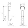 Waki Sangyo J-Hooks Large Economy Single Gypsum Board Pin Hooks,