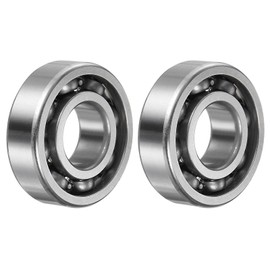 sourcing map 6204 Deep Groove Ball Bearings, Pack of 2, 20 x 47 x 14 mm, C3 Open Design, Chrome Steel Bearings