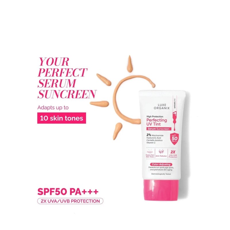 Luxe Organix Perfecting UV Tint Serum Sunscreen SPF 50 40g