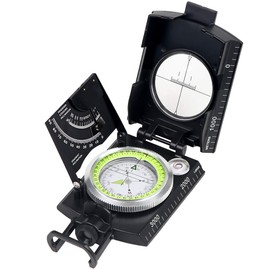 BIJIA Professional Multifunctional Compass, All Metal Military Waterproof High Accuracy Compass with Inclinometer and Bubble Level for Hiking, Climbing, Boating, Exploring, Hunting, Geology…