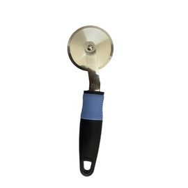 Pizza Cutter Wheel with Comfort Grip Handle, Stainless Steel Blade, Blue and Black
