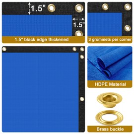 Coonoble Fence Privacy Screen Outdoor 8' x 10' Blue Heavy Duty Mesh Shade Net Cover with Grommets, Privacy Screens Fencing for Patio Backyard Garden