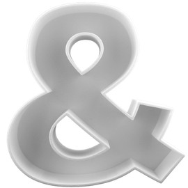 Symbol & Reusable Plastic Letter Charcuterie Board Box, Letter Food Trays 8” (White, &)