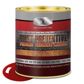 YUQUS Metal Anti-Rust Paint Red, High Gloss 32 Fl oz, Metal Primer and Protective Coating, Protects All Metals in Marine and Undercoating in Automotive & Snow-Handling Vehicles