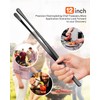 Kitchen Tweezers, Round Tip Tweezer Tongs For Cooking, Black Stainless