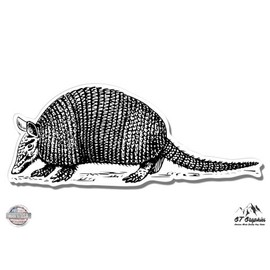 GT Graphics Armadillo Drawing - 12" Vinyl Sticker Waterproof Decal