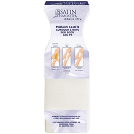 Satin Smooth EZ Grip Muslin Wax Strips – Professional Hair Removal Waxing Strips for Body & Face, 100 Count