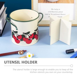 Cabilock Retro Iron Utensil Holder Compartments Vintage Cutlery Organizer for Home Restaurant Chopsticks Storage Bucket Keeps Counters Tidy and