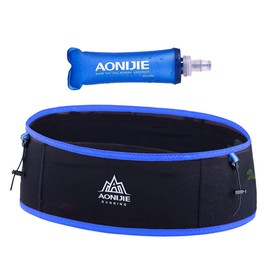 AONIJIE Lovtour - Cinturón para correr con 250 ml, soporte para teléfono suave sin botella de agua para correr, soporte para pasaporte, riñonera de cintura para mujeres y hombres, ligero, para