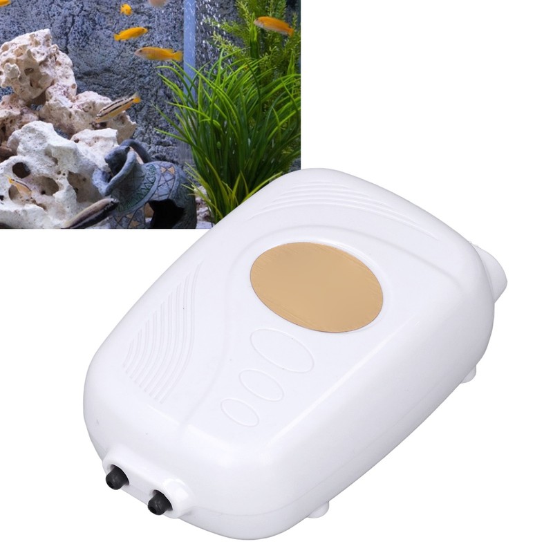 Aquarium Air Pump Double Outlet Design 1W Strong Durable High