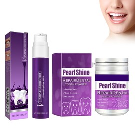 Hppsctink 2 x toothpaste, v34 50 ml purple toothpaste and 50 g purple tooth cleaning powder, odour and tartar cleaning, fresh breath, cleans stains, toothpastes