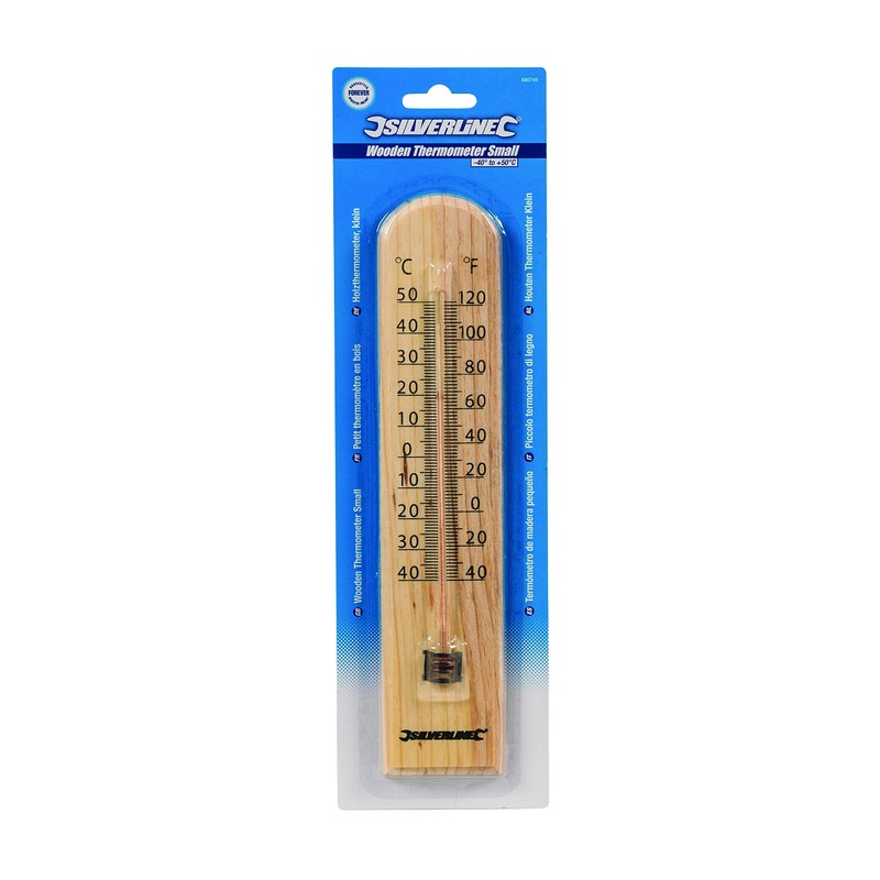 Silverline Wooden Thermometer -40° to +50°C (490745)