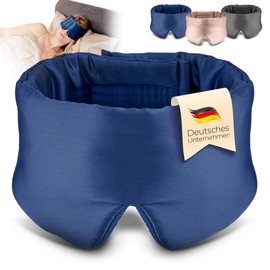 bene-sleep. Organic Silk Sleep Mask - Certified, Soft and Adjustable - Eye Mask for Women, Men and Kids. Home and Travel, Longer REM Sleep (Deep Navy)