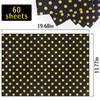 MR FIVE 60 Sheets Black Gold Polka Dot Tissue Paper