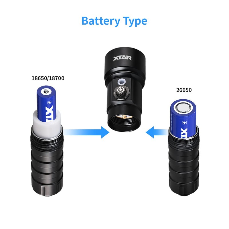 XTAR D26 1100 Lumen Scuba Diving Flashlight Dive Torch with