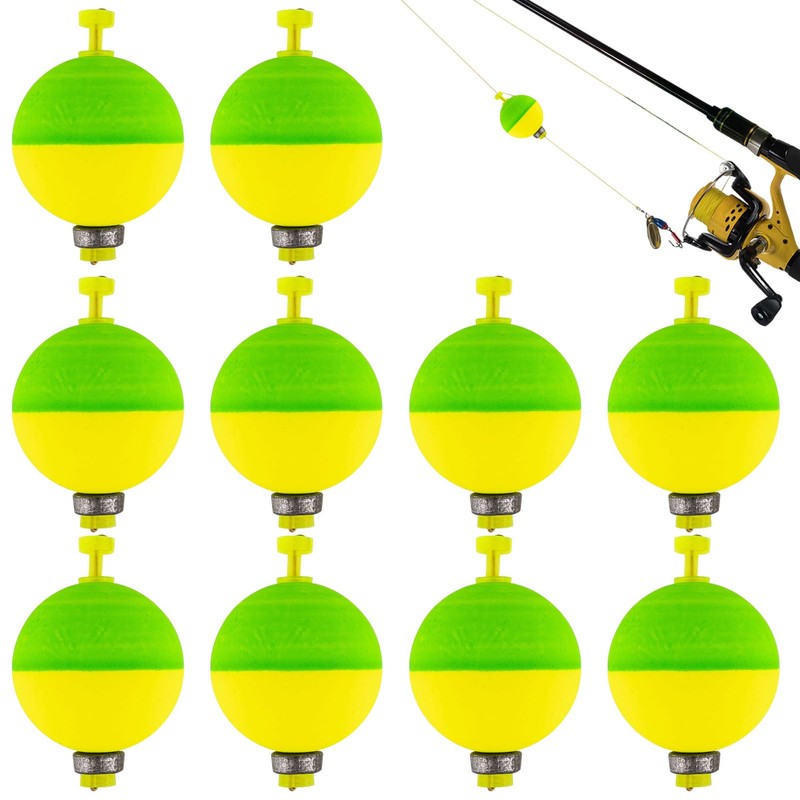 Fishing Floats Set | 10 Pack Fishing Foam Float Balls,Push