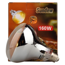 Sundew UVA UVB Mercury Vapor Bulb for Reptiles,Terrarium UV Lamp, R115,160 Watts, E26 Screw Thread (Coated)