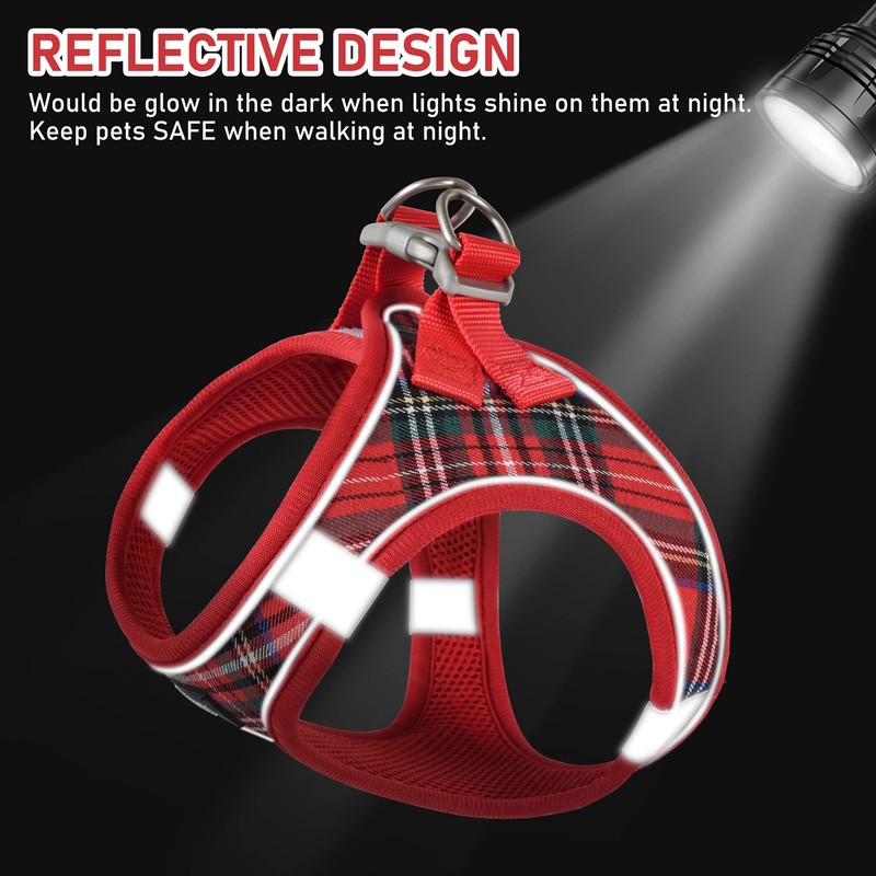 Small Pet Harness Collar and Leash Set, Step in No