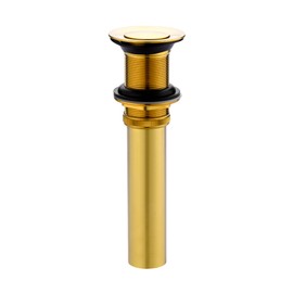 Luxier DS03-TG 1-1/2 in. Brass Bathroom and Vessel Sink Push Pop-Up Drain Stopper with No Overflow in Brushed Gold