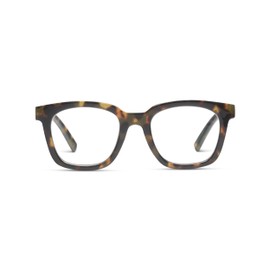 Peepers by PeeperSpecs Women's to The Max Square Blue Light Blocking Reading Glasses, Tortoise, 49 + 3