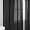 MYSTIC-HOME Window Curtains Black Sheer 90 Inches Long 2 Panels