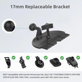 Car CD Slot GPS Mount for Carplay Screen, 17mm Rotation Ball Holder Base Compatible with Garmin Navi Serie 3.5-7 inches Sat Nav CD Player Mount